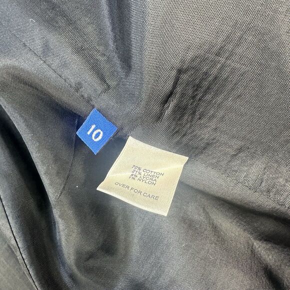 Vintage 90s Blazer Women 10 Black White Tweed Linen Blend Made in USA - Picture 7 of 16